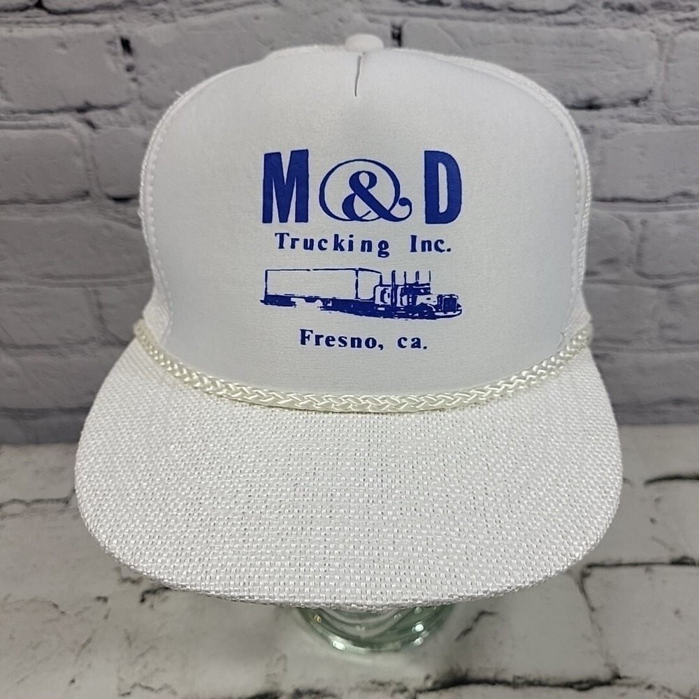 Vintage Trucker Hat M&D Trucking Rope Foam Front Snapback Adjustable Nissin Cap